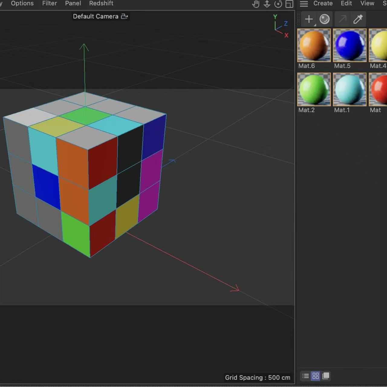 This is a Rubik's Cube I made following a tutorial, where I learned how to color a face.